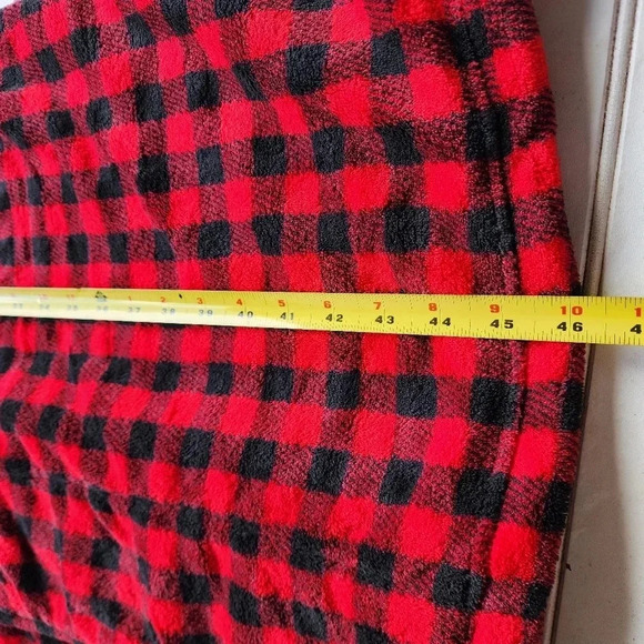 POLO RALPH LAUREN Mens Plush Red Black Checkered Bathrobe & Belt S/ M - Picture 3 of 8